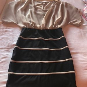 Mini dress black/tan